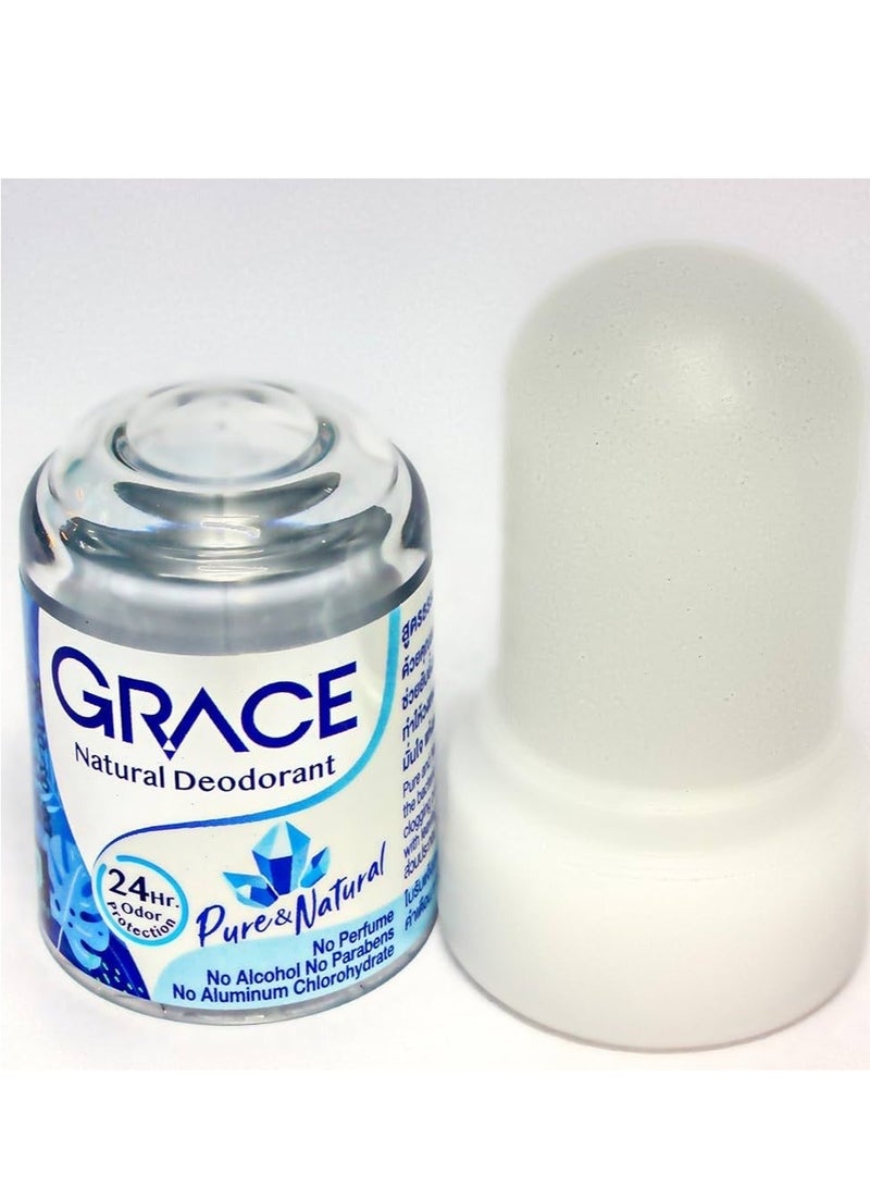 Grace Pure Natural Alum Stone Crystal Deodorant Natural Fresh 70g and Natural Deodorant Aloe Vera 24 Hr Protection 70 g - Image 4